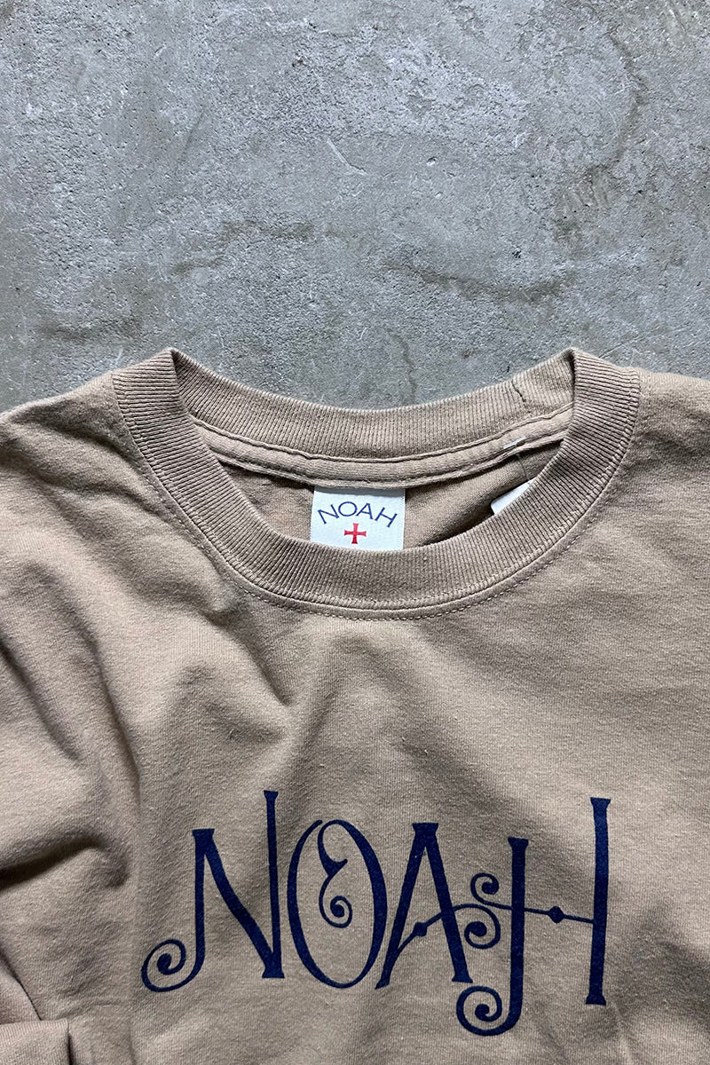L/S LOGO&FLOWER PRINT T-SHIRT / BEIGE [SIZE: M USED]