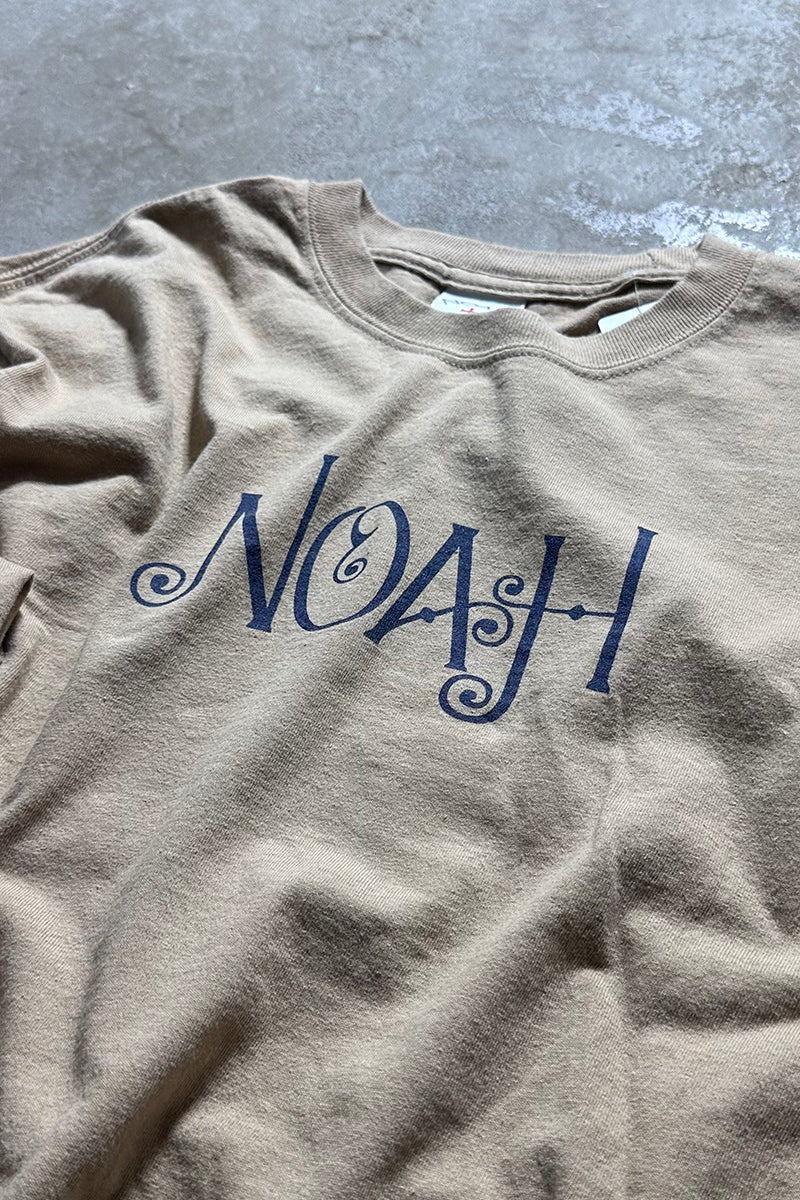 L/S LOGO&FLOWER PRINT T-SHIRT / BEIGE [SIZE: M USED]