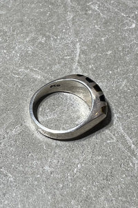 925 SILVER RING W/TIGER EYE ONYX / SILVER [SIZE: 21号相当 USED]