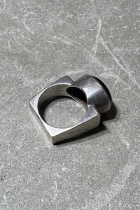 925 SILVER RING W/ONYX / SILVER [SIZE: 15号相当 USED]