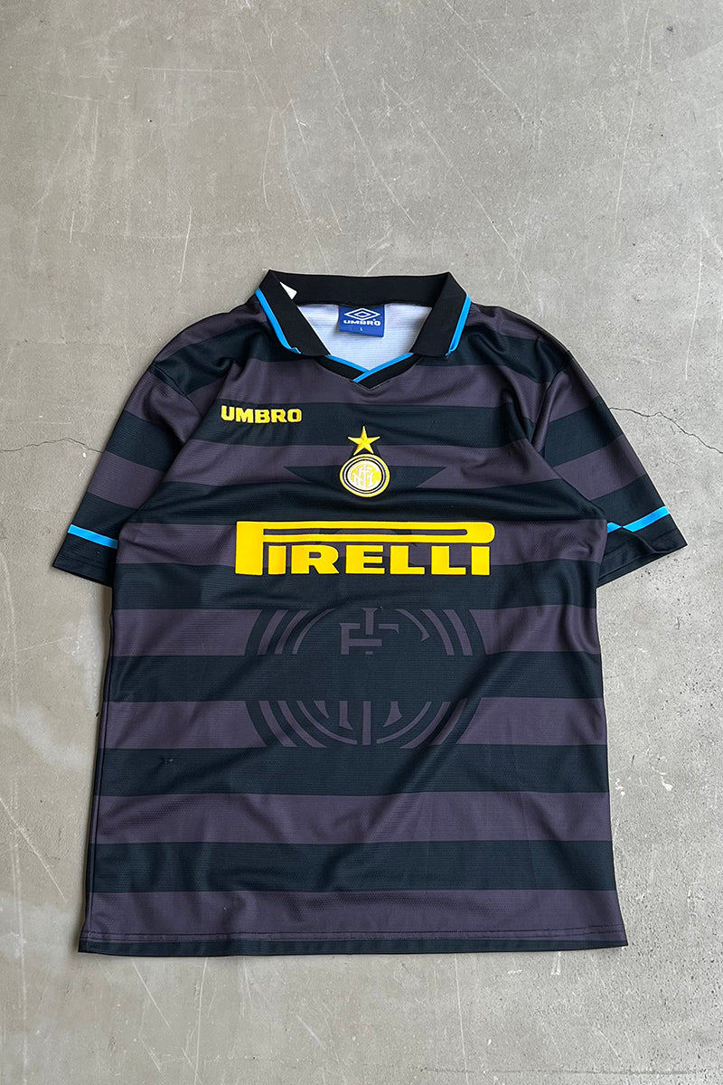 MADE IN ENGLAND 89'S INTERNAZIONALE FOOTBALL SHIRT / BLACK [SIZE: L USED]