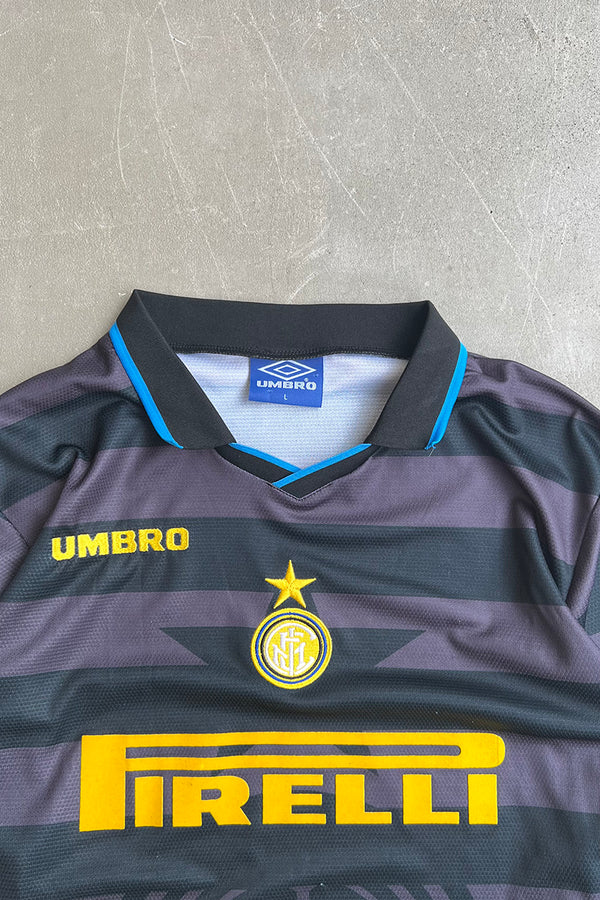 MADE IN ENGLAND 89'S INTERNAZIONALE FOOTBALL SHIRT / BLACK [SIZE: L USED]