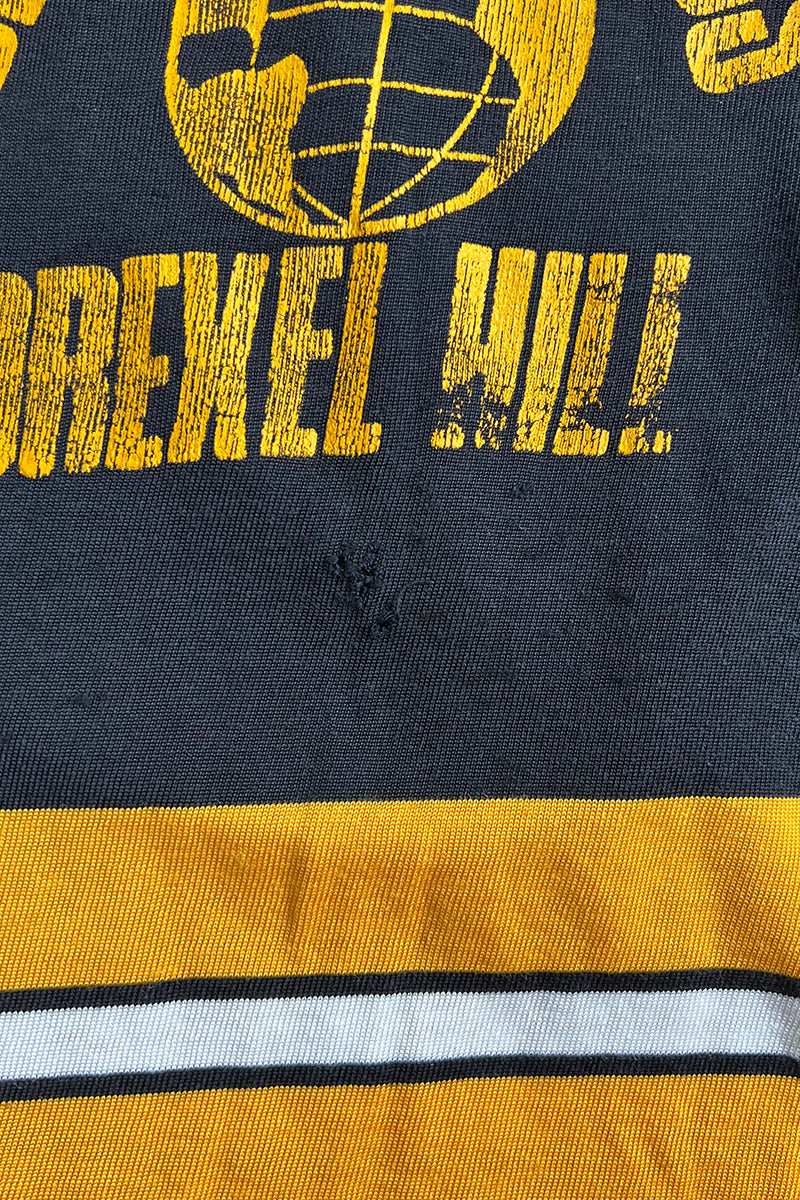 MADE IN USA 70'S L/S V-NECK HOCKEY SHIRT / YELLOW [SIZE: M USED]