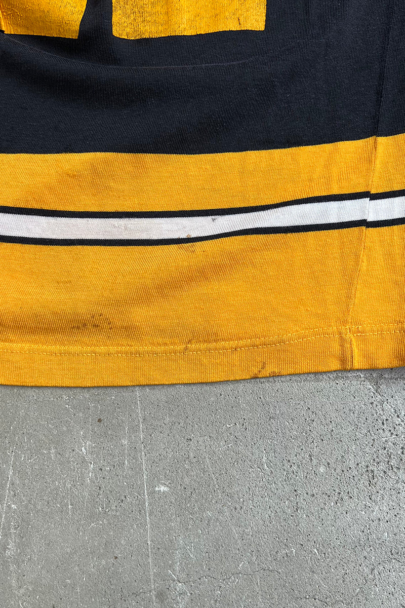 MADE IN USA 70'S L/S V-NECK HOCKEY SHIRT / YELLOW [SIZE: M USED]
