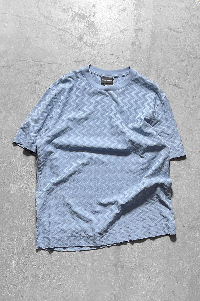 22'S CHEVRON PATTERN T-SHIRT / BLUE [SIZE: M USED]