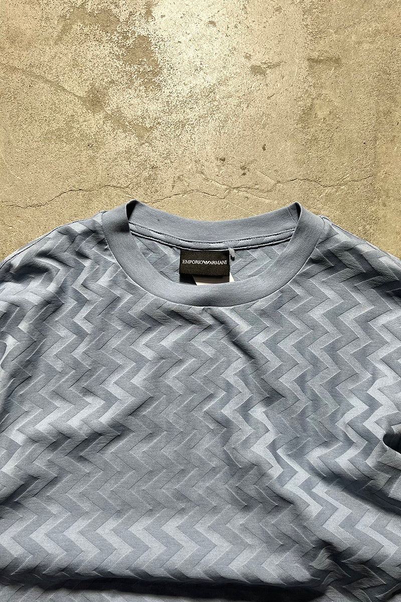 22'S CHEVRON PATTERN T-SHIRT / BLUE [SIZE: M USED]