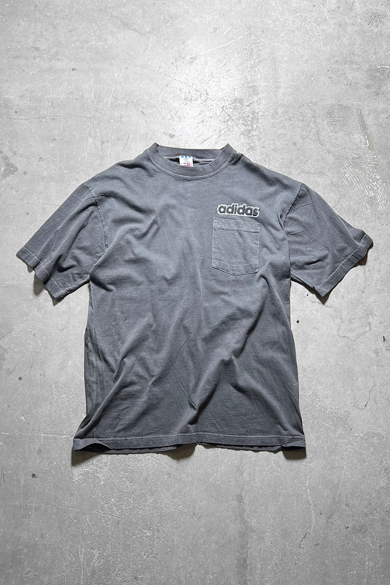 MADE IN USA 80'S LOGO POCKET T-SHIRT / GRAY [SIZE: L USED]