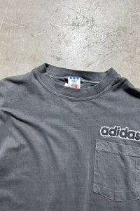 MADE IN USA 80'S LOGO POCKET T-SHIRT / GRAY [SIZE: L USED]
