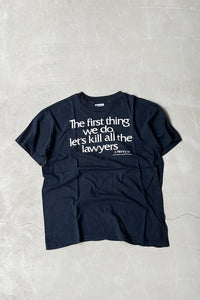 MADE IN USA 80'S SHAKESPEARE MESSAGE T-SHIRT / BLACK [SIZE: L  USED]