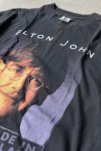 MADE IN USA 90'S ELTON JOHN MUSIC T-SHIRT SINGLE STITCH / BLACK [SIZE: XL USED]