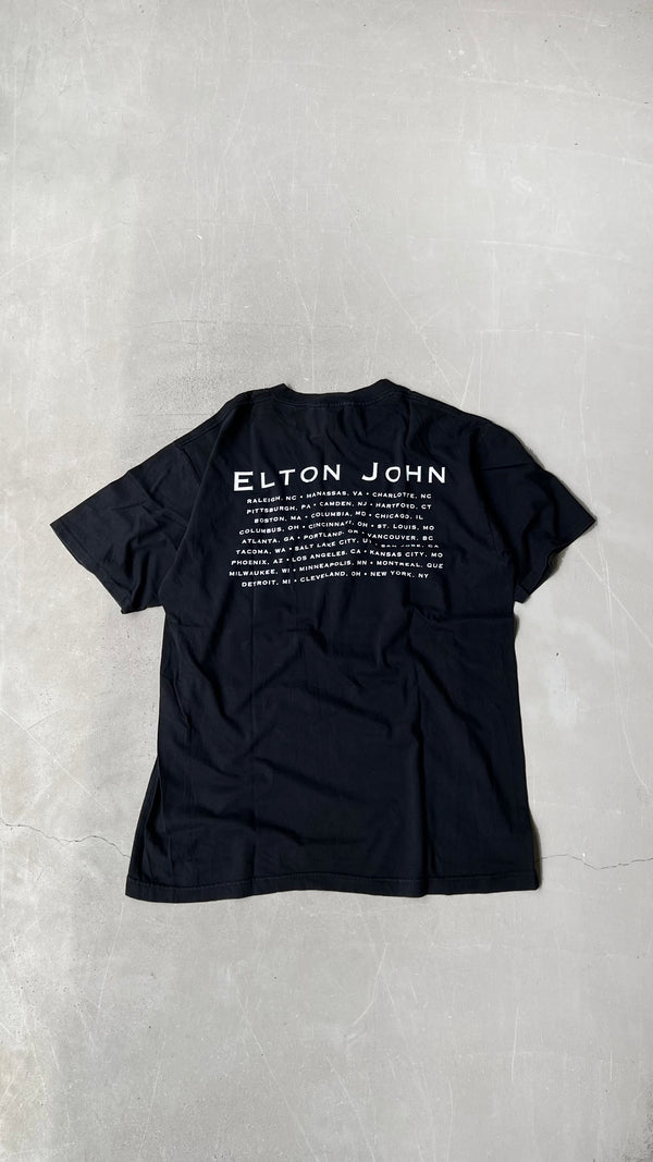 MADE IN USA 90'S ELTON JOHN MUSIC T-SHIRT SINGLE STITCH / BLACK [SIZE: XL USED]