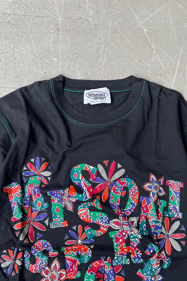 MADE IN ITALY 90'S MULCH PRINT T-SHIRT / BLACK [SIZE: M USED]