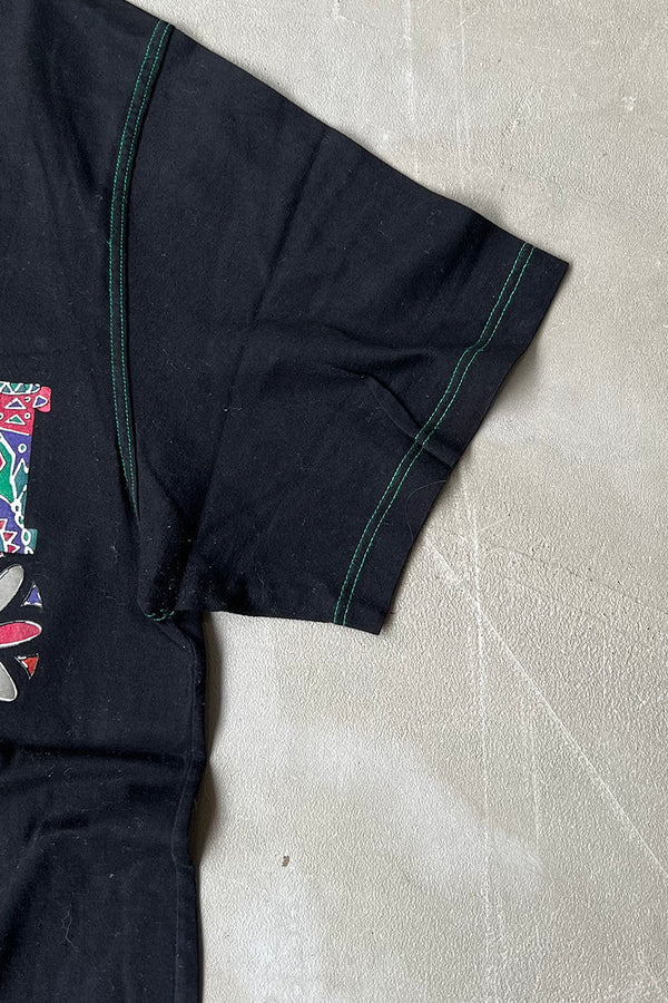 MADE IN ITALY 90'S MULCH PRINT T-SHIRT / BLACK [SIZE: M USED]