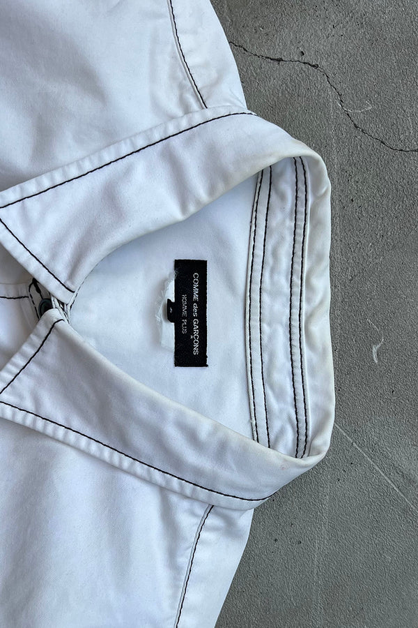 S/S STITCH SHIRT / WHITE [SIZE: L USED]