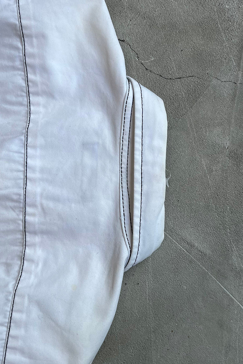 S/S STITCH SHIRT / WHITE [SIZE: L USED]