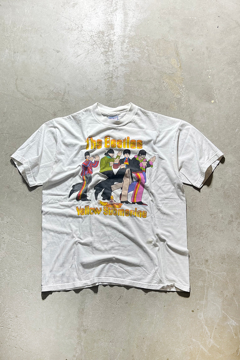 MADE IN USA 99'S THE BEATLES YELLOW SUBMARINE BAND T-SHIRT / WHITE [SIZE: XL USED]
