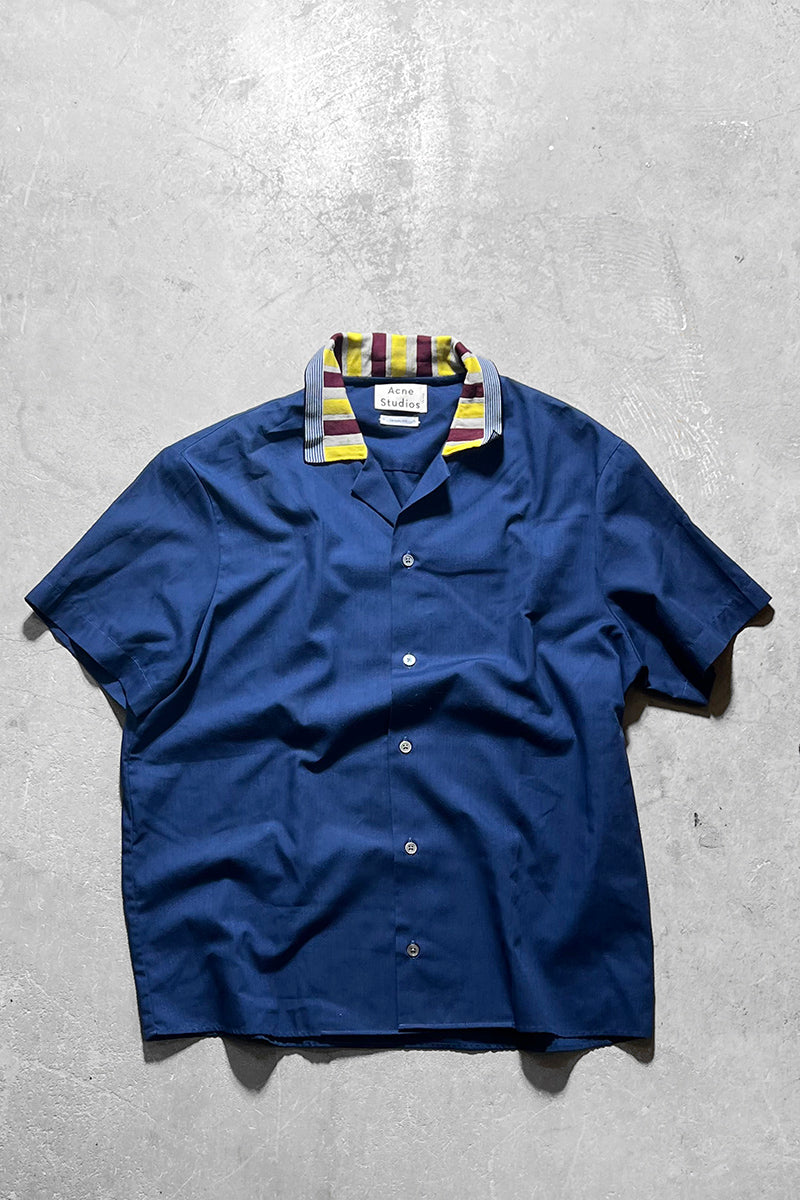 15SS OPEN COLLAR S/S SHIRT / NAVY [SIZE: 44 USED]