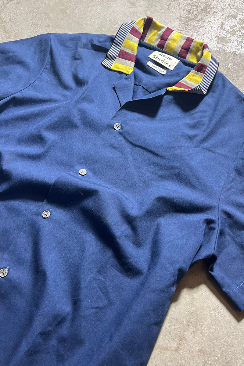 15SS OPEN COLLAR S/S SHIRT / NAVY [SIZE: 44 USED]