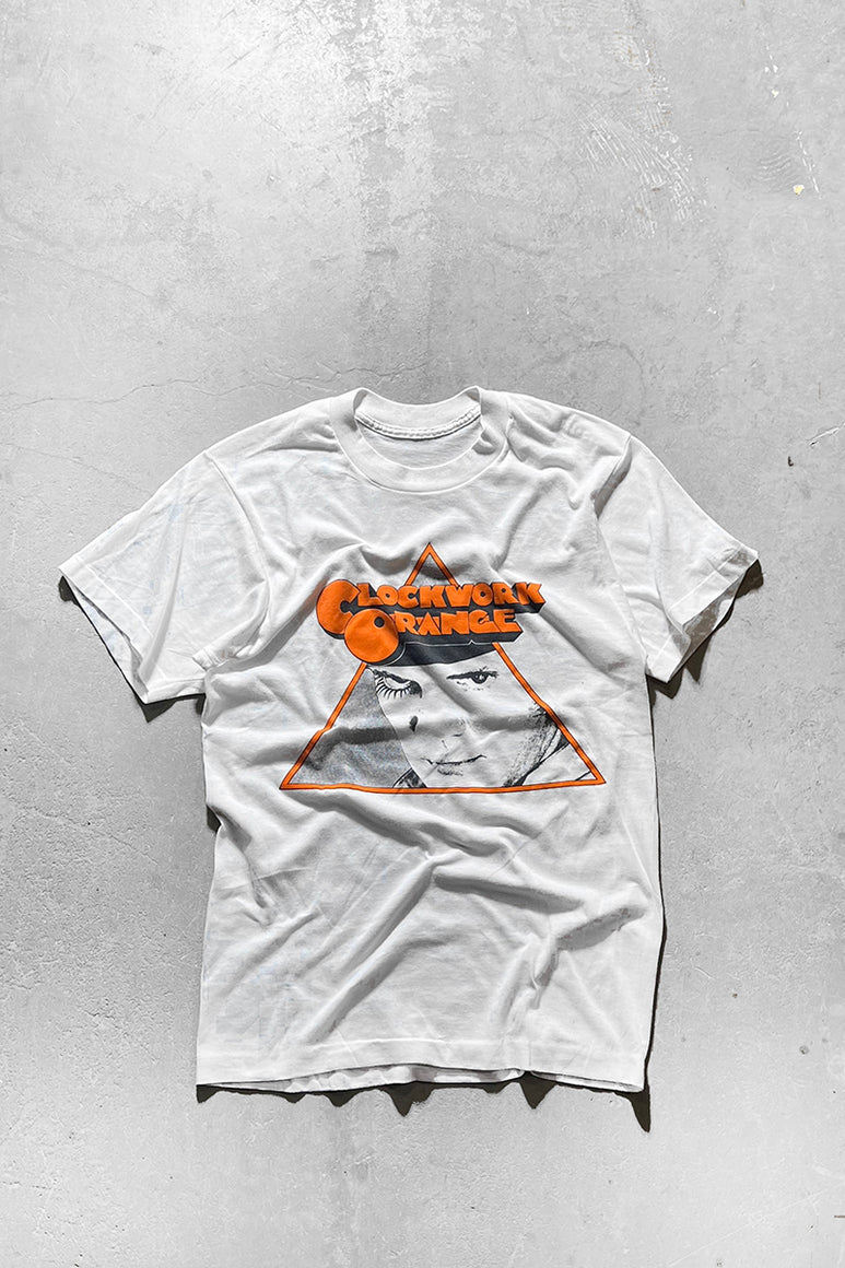 80'S CLOCKWORK ORANGE MOVIE T-SHIRT / WHITE [SIZE: S USED]