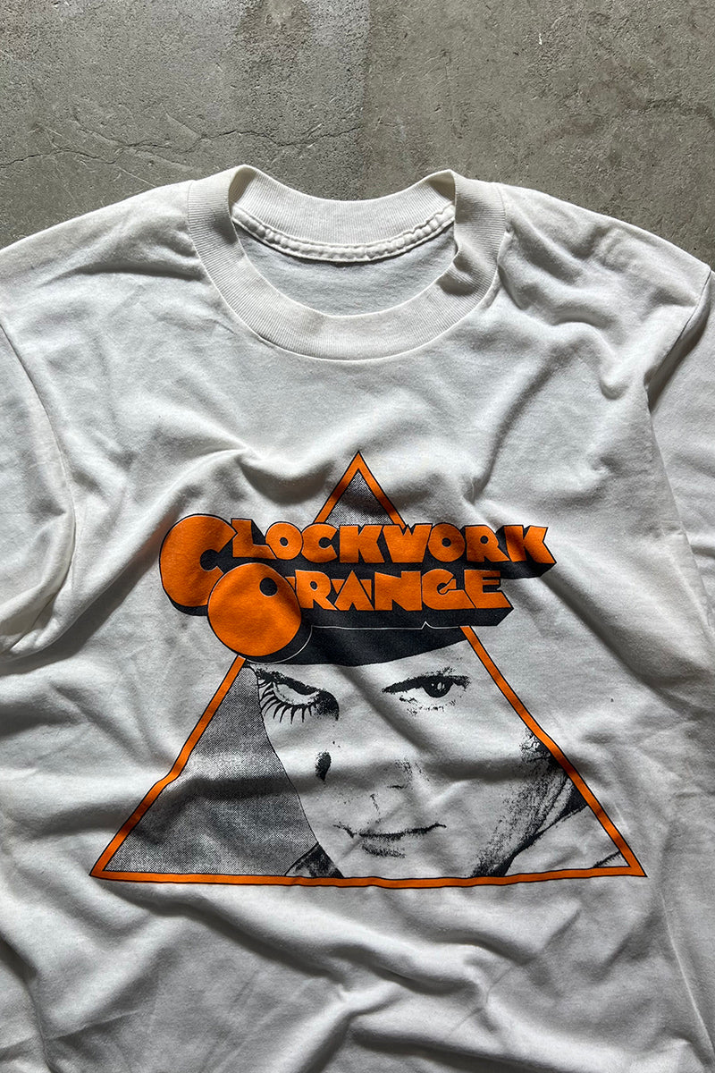 80'S CLOCKWORK ORANGE MOVIE T-SHIRT / WHITE [SIZE: S USED]