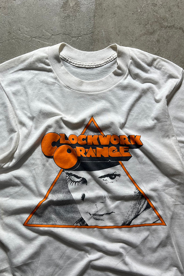 80'S CLOCKWORK ORANGE MOVIE T-SHIRT / WHITE [SIZE: S USED]