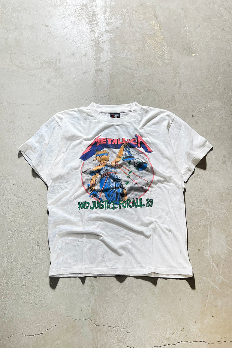 MADE IN USA 89'S METALLICA BAND T-SHIRT / WHITE [SIZE: XL USED]