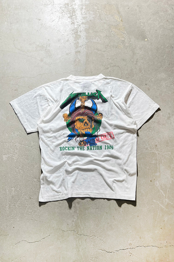 MADE IN USA 89'S METALLICA BAND T-SHIRT / WHITE [SIZE: XL USED]