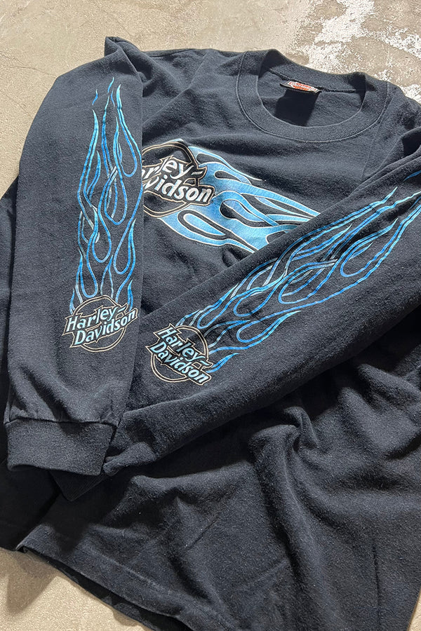 MADE IN USA 90'S FIREFLAME L/S T-SHIRT / BLACK [SIZE: L USED]