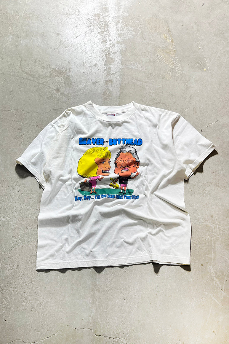 93'S BILL CLINTON T-SHIRT / WHITE [SIZE: XL DEADSTOCK/NOS]