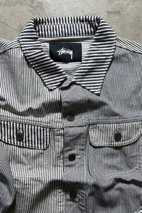 MULTI HICKORY STRIPE DENIM TRACKER JACKET / STRIPE [SIZE: S USED]