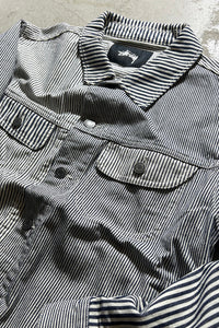 MULTI HICKORY STRIPE DENIM TRACKER JACKET / STRIPE [SIZE: S USED]