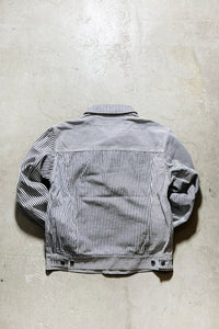 MULTI HICKORY STRIPE DENIM TRACKER JACKET / STRIPE [SIZE: S USED]