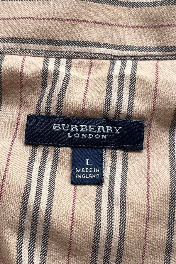 L/S STRIPE PAJAMA SHIRT / BEIGE [SIZE: L USED]
