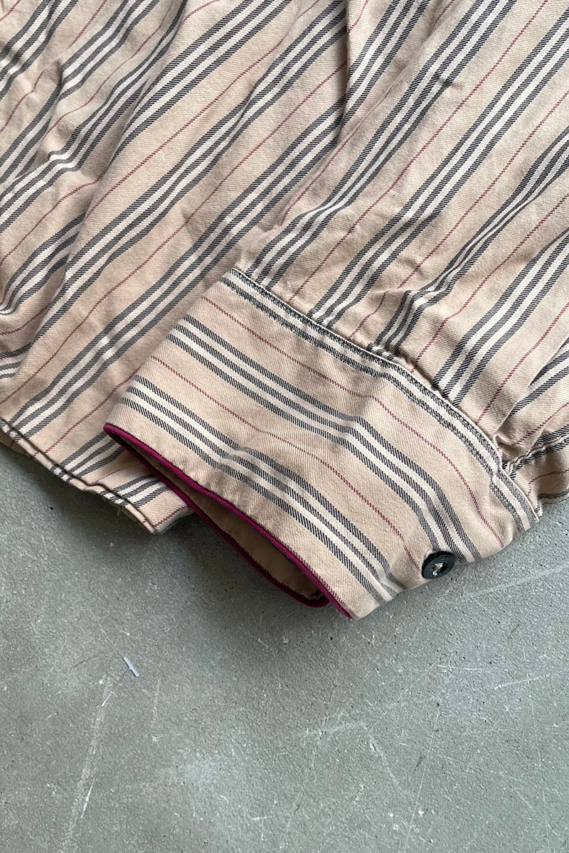 L/S STRIPE PAJAMA SHIRT / BEIGE [SIZE: L USED]