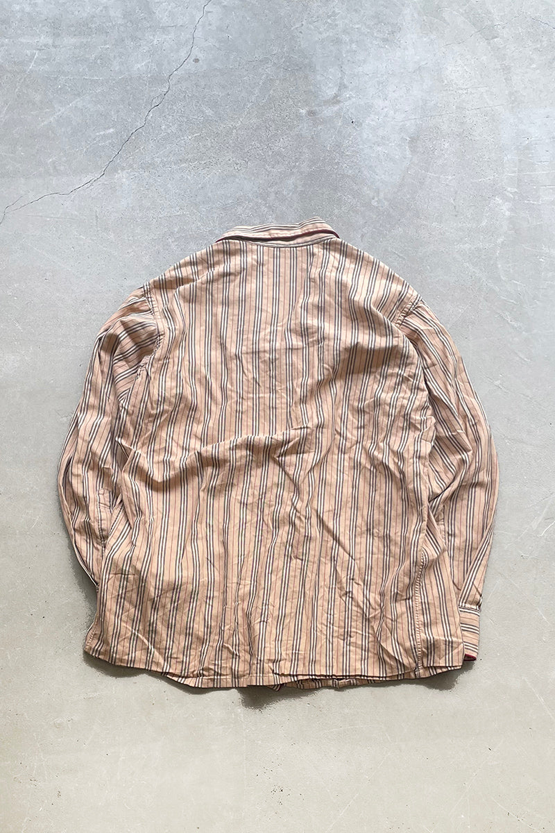 L/S STRIPE PAJAMA SHIRT / BEIGE [SIZE: L USED]