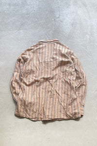 L/S STRIPE PAJAMA SHIRT	/ BEIGE [SIZE: L USED]