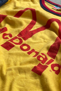 MADE IN USA 80'S MCDONALD'S RUGBY T-SHIRT / YELLOW [SIZE: S USED]