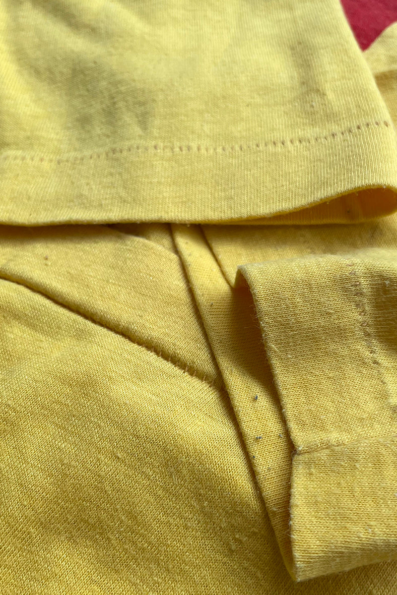 MADE IN USA 80'S MCDONALD'S RUGBY T-SHIRT / YELLOW [SIZE: S USED]