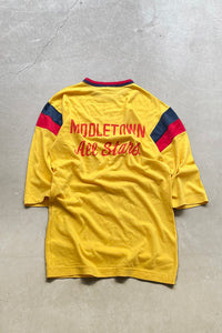 MADE IN USA 80'S MCDONALD'S RUGBY T-SHIRT / YELLOW [SIZE: S USED]
