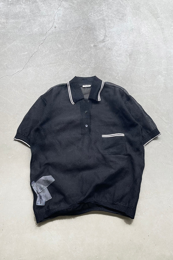 MADE IN ITALY 15SS MESH S/S SHIRT / BLACK [SIZE: 40 USED]