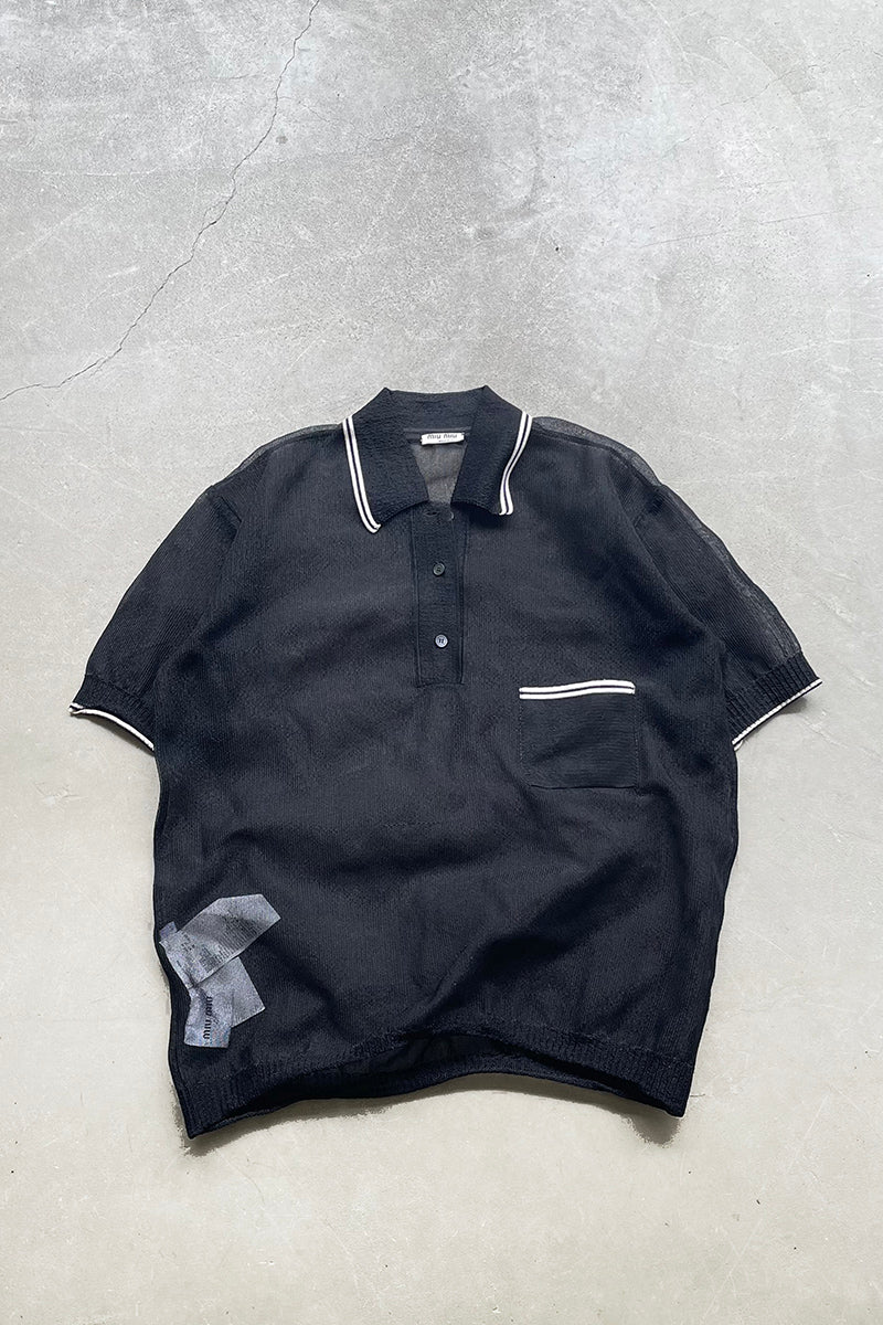 MADE IN ITALY 15SS MESH S/S SHIRT / BLACK [SIZE: 40 USED]