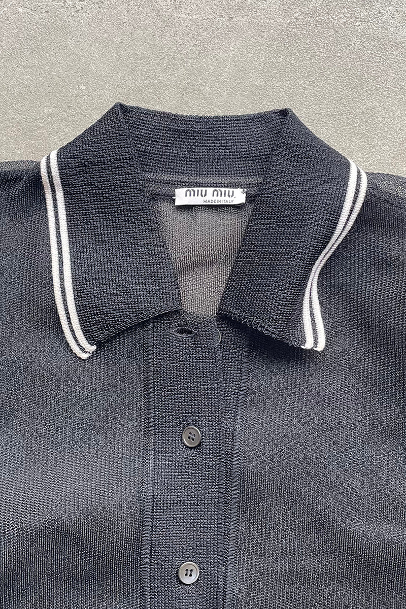 MADE IN ITALY 15SS MESH S/S SHIRT / BLACK [SIZE: 40 USED]