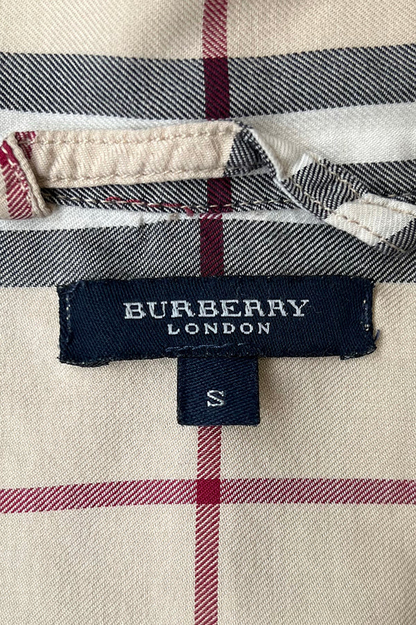 L/S NOVA CHECK PAJAMA SHIRT / BEIGE [SIZE: S USED]