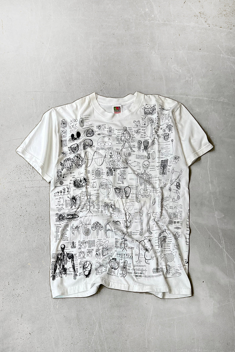 90'S BLINED BY SCIENCE TEST ANSWER T-SHIRT / WHITE [SIZE: L USED]