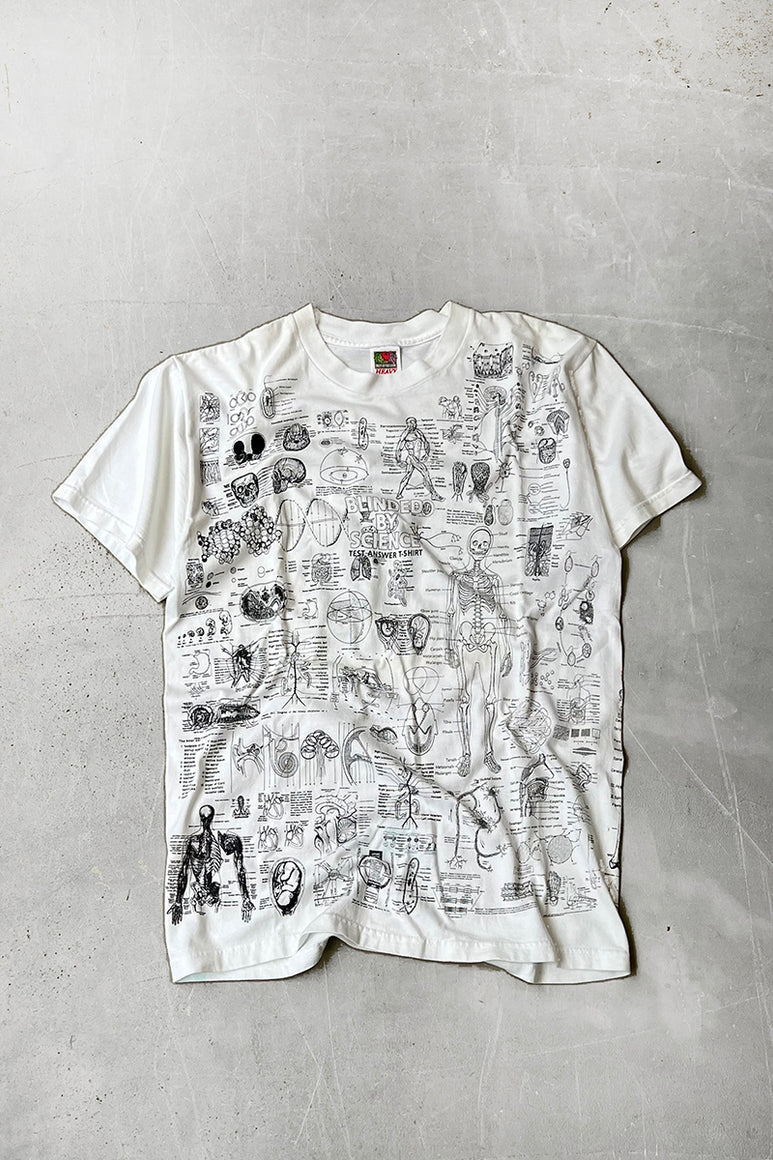90'S BLINED BY SCIENCE TEST ANSWER T-SHIRT / WHITE [SIZE: L USED]