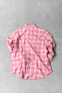 90'S L/S VISCOSE WOOL WESTERN SHIRT / PINK	[SIZE: XL USED]