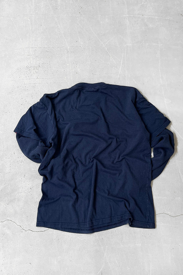 90'S L/S DOCKING T-SHIRT / NAVY [SIZE: L USED]
