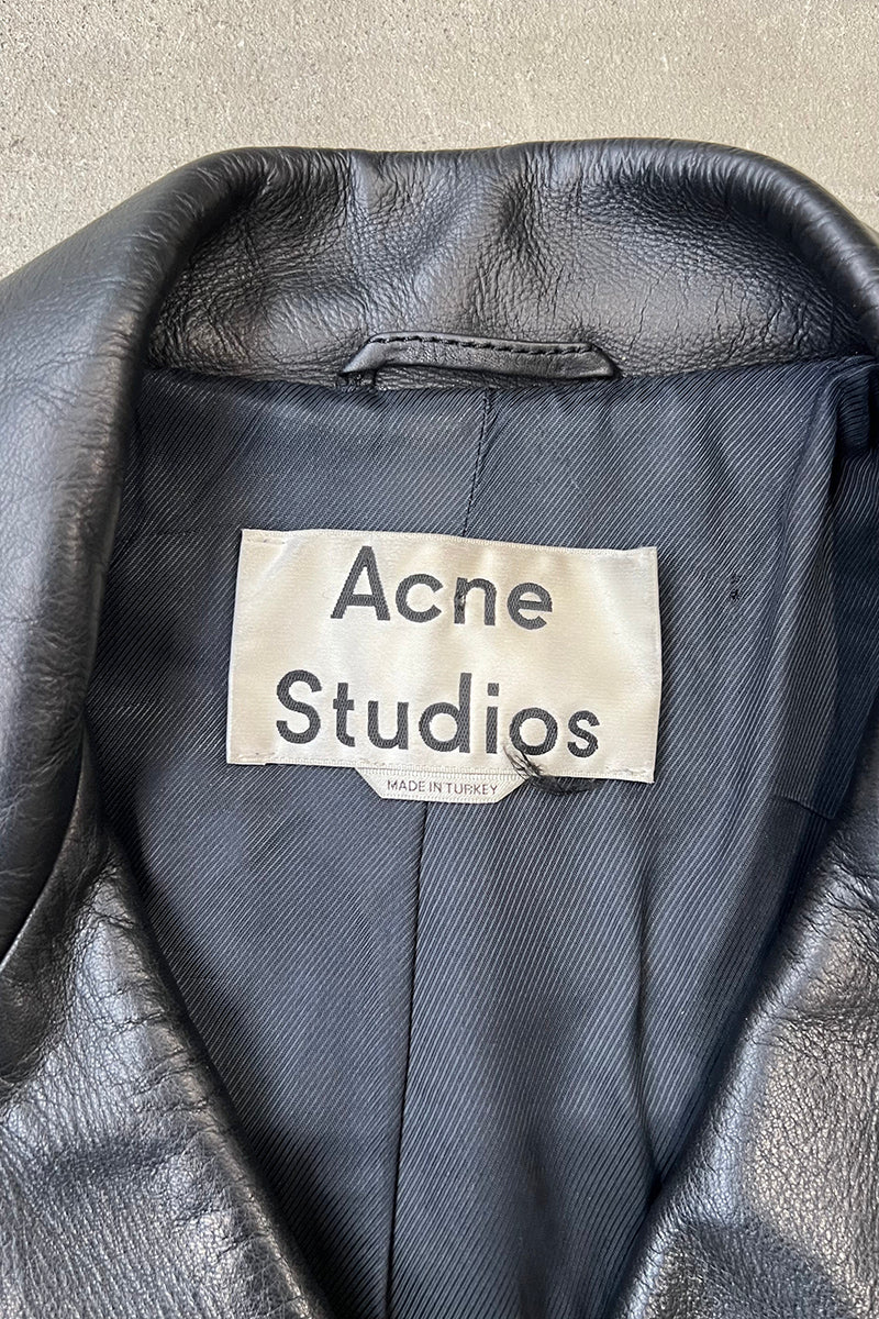 MADE IN TURKEY LEATHER RIDERS JACKET / BLACK [SIZE: 50 USED]