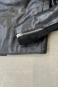 MADE IN TURKEY LEATHER RIDERS JACKET / BLACK [SIZE: 50 USED]