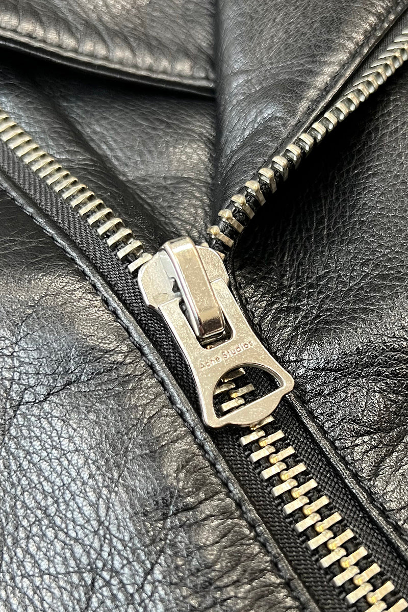 MADE IN TURKEY LEATHER RIDERS JACKET / BLACK [SIZE: 50 USED]